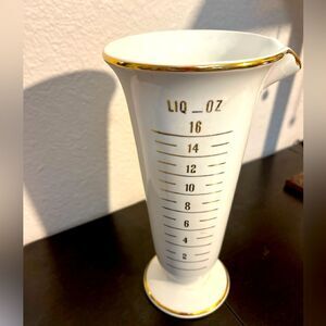 Vintage Ivory & Gold China Apothecary Measuring Pitcher